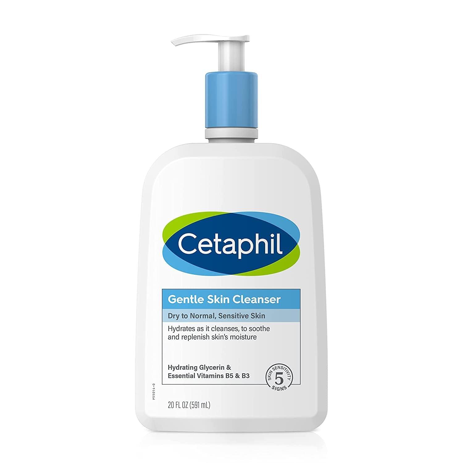 2) Gel limpiador Cetaphil: Un básico para mantener la piel limpia y fresca, este gel es suave, no irrita y ayuda a eliminar impurezas y exceso de grasa sin resecar